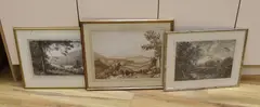 Mountainous landscape with pack horses by Anthony Devis, watercolour, sold Apr 2024