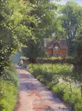 Lane at Twineham by Stephen Hawkins, oil on canvas, sold Apr 2024