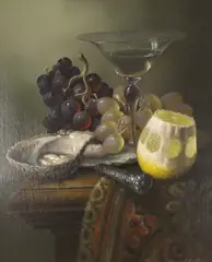 17th century Dutch style by Brian Davies, oil on canvas, sold Apr 2024
