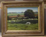 Peaceful pastures near Wineham by Stephen Hawkins, oil on canvas, sold Apr 2024