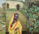 Departing Lakshmi by Isha Mahammad, oil on canvas, sold Apr 2024
