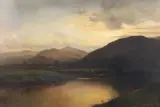Mountainous river landscape by B. T. Wadham, oil on canvas, sold Apr 2024
