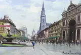 Paris street scene by Mariano Moreno, oil on canvas, sold Apr 2024