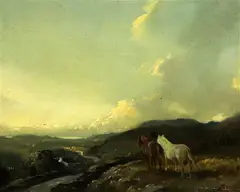 The Passing Shower by Vernon Ward, oil on canvas, sold Apr 2024