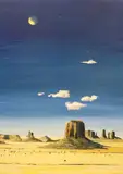 Untitled surrealist landscape by Robin Alexander Elliott, oil on canvas, sold Apr 2024
