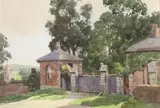 Lodge gates at Addington, Surrey by William Tatton Winter, watercolour, offered Apr 2024