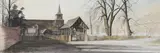 Blackmore Church, Essex by Alan Ingham, watercolour, sold Apr 2024