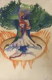 World Tree of Rome Mythology by Martin Jonzen, watercolour, offered Apr 2024