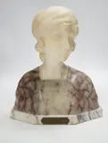 An alabaster bust of a lady by Gustave Van Vaerenbergh, sculpture, sold Apr 2024