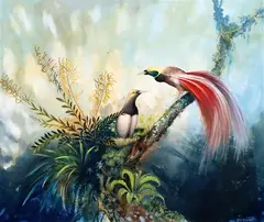 Birds of Paradise by Blake Twigden, oil on board, offered Apr 2024