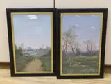 Flock of sheep and figures on a by Nils Hans Christiansen, watercolor, offered Apr 2024