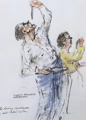 The Herring Swallowers by Roland Batchelor, watercolour, sold Apr 2024