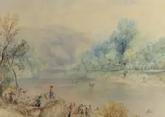 Fords of the Jordan by Augustus Wall Callcott, watercolour, offered Apr 2024