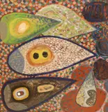 Moth Pic VIII by Nicolaas Maritz, oil on card, sold Apr 2024