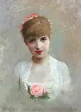 A Beauty by Georges Croegaert, oil on panel, sold Apr 2024