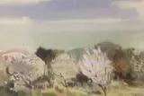 Blossoms at Balaston by Lajos Dobos, watercolour, sold Apr 2024