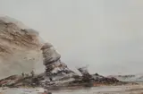 Rocks on the Coast by Henry Barlow Carter, watercolour, offered Apr 2024