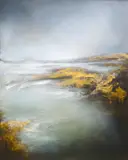 Abstract by Marco Crivello, 2006, oil and gold, sold Mar 2024