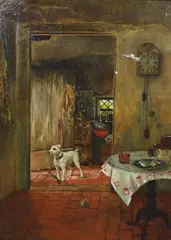 Time for Lunch? by Violet Linton, 1937, oil on canvas, sold Mar 2024