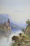 Alpine mountainous lake scene by E.L. Raymond, 1843, watercolour, offered Mar 2024