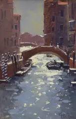 Impressionist by Peter Van Breda, oil on board, sold Mar 2024