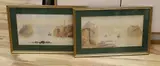 Italian river landscapes with villas by Edwin Earp, watercolor, offered Mar 2024