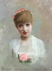 A Beauty by Georges Croegaert, 1883, oil on panel, sold Mar 2024