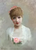 A Beauty by Georges Croegaert, 1883, oil on panel, sold Mar 2024