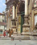 Il Buon Padre by William Logsdail, oil on canvas, sold Mar 2024