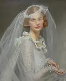 Portrait of a brideoil on canvassigned and dated by Frank O. Salisbury, 1934, oil on canvas, sold Mar 2024