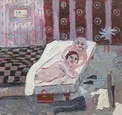 Untitled by Fred Yates, oil, sold Mar 2024
