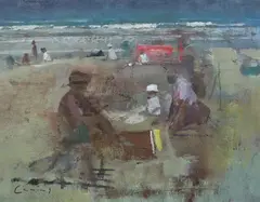 Cap Feret by Frederick Cuming, 1986, oil on board, sold Mar 2024