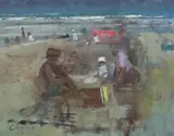 Cap Feret by Frederick Cuming, 1986, oil on board, sold Mar 2024