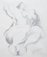 Untitled by Alexander Archipenko, pencil on paper, sold Mar 2024
