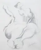 Untitled by Alexander Archipenko, pencil on paper, sold Mar 2024