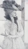 A la fenêtre [At the Window] by James Tissot, etching, sold Mar 2024