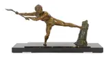 An Art Deco bronze figure of a woodcutter standing by Pierre-Joseph Hugonnet, bronze, sold Mar 2024