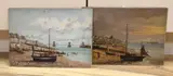 Brighton showing the West Pier, sunset by Arthur Percival, 1887, oil, sold Mar 2024