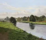 The Test near Stockbridge by Walter Robin Jennings, oil on canvas, sold Mar 2024