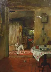 Time for Lunch? by Violet Linton, 1937, oil on canvas, sold Mar 2024
