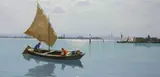 Lagoon by Giuseppe Marino, oil on canvas, sold Mar 2024