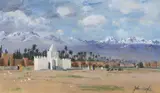 Middle Eastern scene by John Doyle, gouache, sold Mar 2024