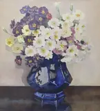 Still life of flowers in a vase by Dorcie Sykes, watercolour, sold Mar 2024