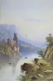 Alpine mountainous lake scene by E.L. Raymond, 1843, watercolour, offered Mar 2024