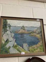 Isles of Scilly by Elizabeth Lamorna Kerr, oil on board, sold Jul 2024