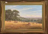 Rural landscape by David Morgan, oil on canvas, sold Jun 2024