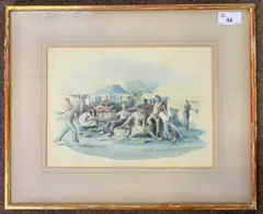 Untitled by Hector Whistler, 1949, watercolour and ink, offered Jun 2024