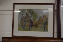 Initialed lower right by Dorothy Morton, Linocut, initialed lower right, sold May 2024