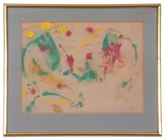 Untitled by Hyman Segal, mixed media on paper, sold May 2024