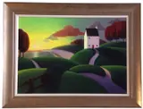 Clifftop House by Paul Corfield, oil, offered May 2024
